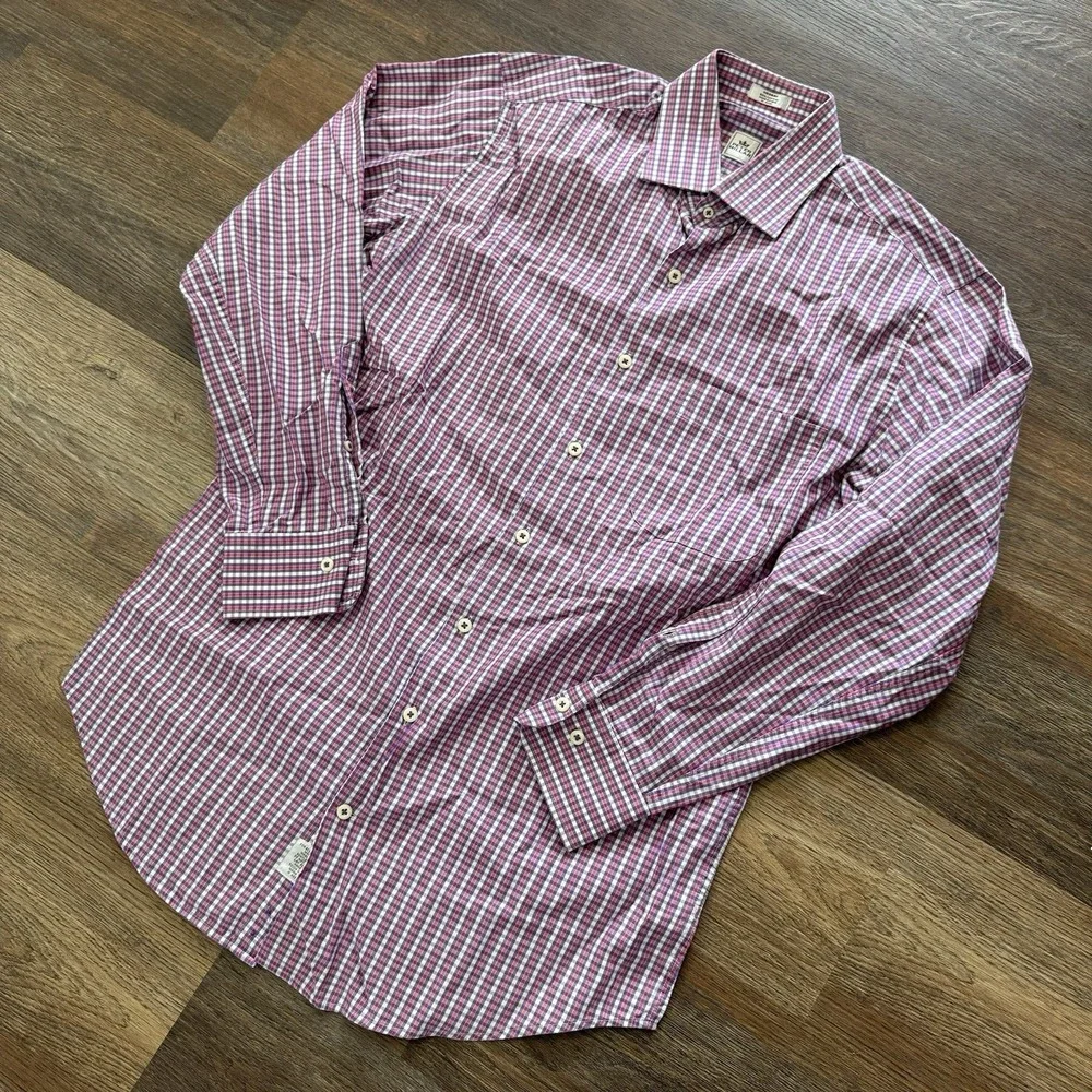 Peter Millar‎ Multicolor Pink Purple Button Up Shirt Mens Sz Medium